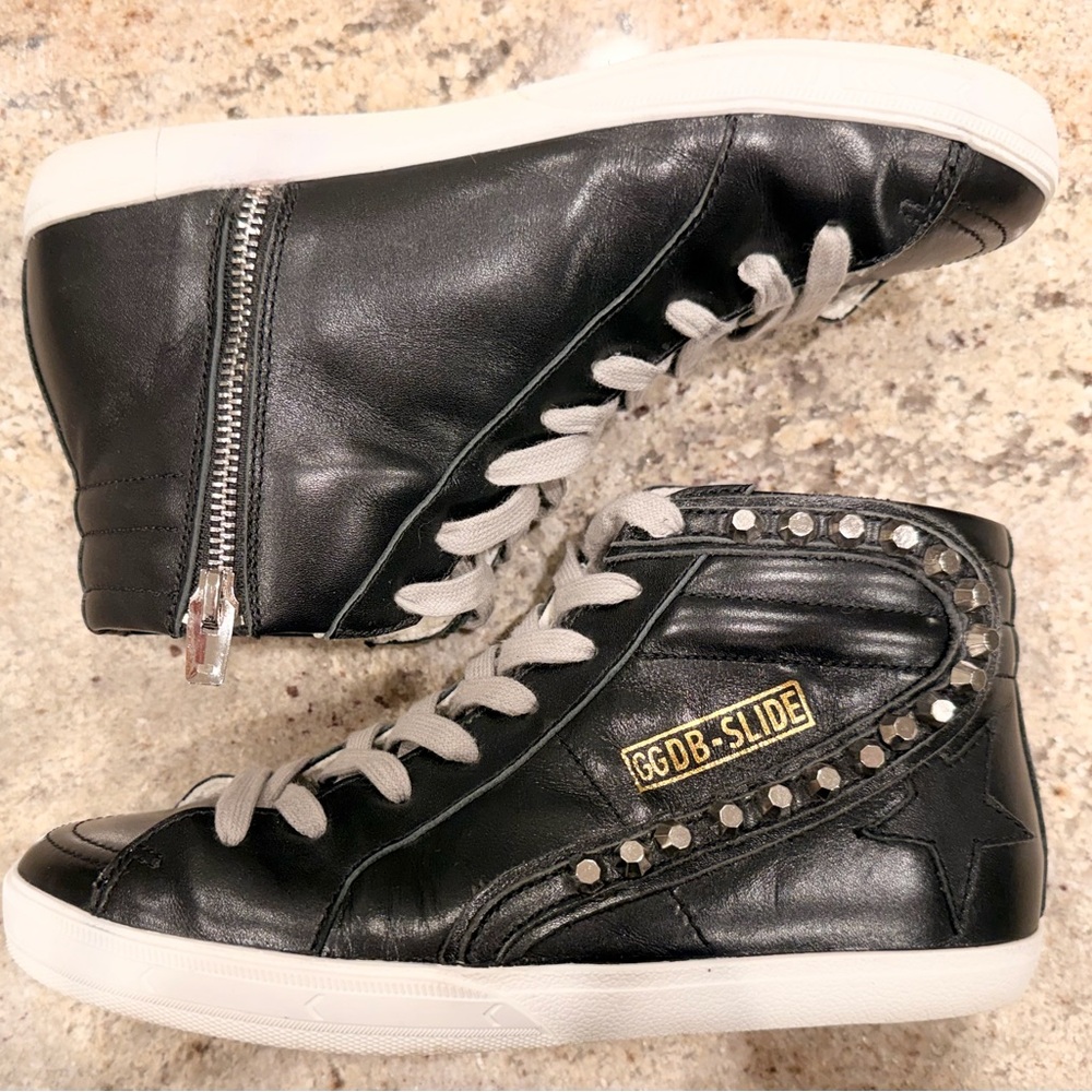 Golden Goose Slide black with studs
